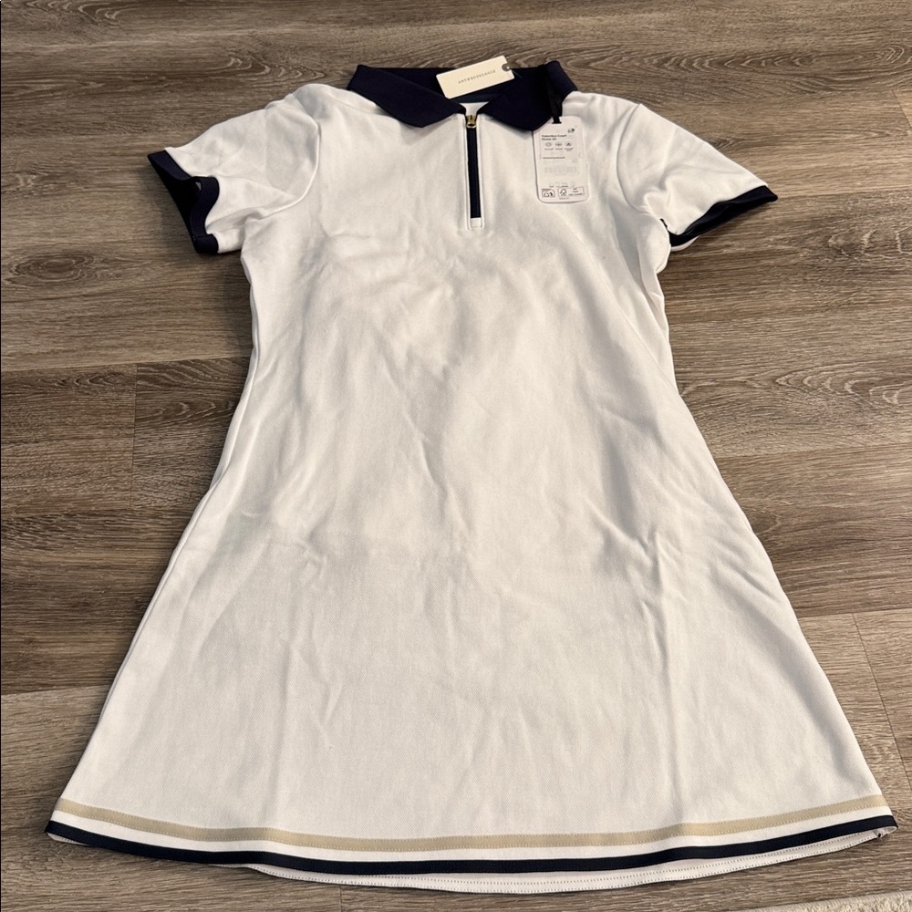 VARLEY VALENTINA COURT POLO MINI DRESS white Navy with shorts sz small S - Picture 6 of 7